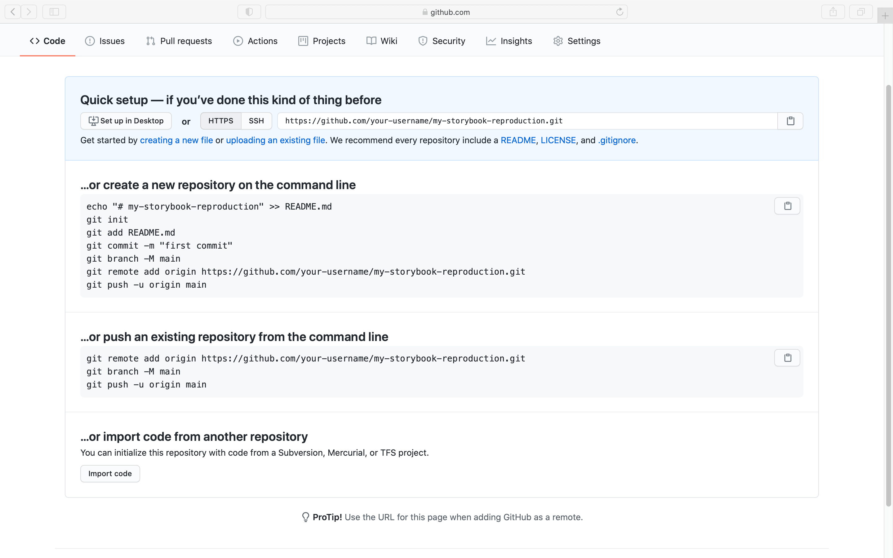 github repository instructions